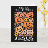 Carte Êtes-vous Fall-o-ween Jésus citrouilles chrétien H (Fleur jaune)