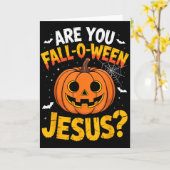 Carte Êtes-vous Fall O Ween Jésus_ Drôle de Noël chrétie (Fleur jaune)