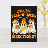 Carte Êtes-vous les directions Fall-o-ween drôle profess (Fleur jaune)