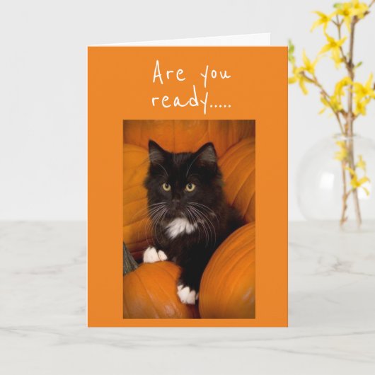 CARTE **ÊTES-VOUS PRÊTS À CÉLÉBRER*** HALLOWEEN (Fleur jaune)