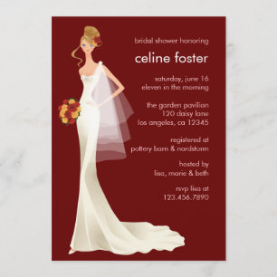 Carte éthérée de wedding shower de jeune mariée