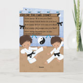 Carte Ethnic Boys Karate Secret Message Joyeux anniversa (Dos)