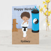 Carte Ethnic Boys Karate Secret Message Joyeux anniversa (Fleur jaune)