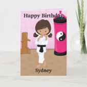 Carte Ethnic Girls Karate Secret Message Joyeux annivers (Devant)