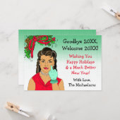 Carte Ethnic Retro Lady Flipping Bird Christmas (Devant/Arrière en situation)
