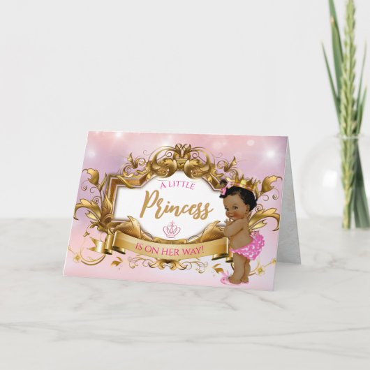 Carte Ethnic Royal Princess Pink & Gold Elegant (Devant)