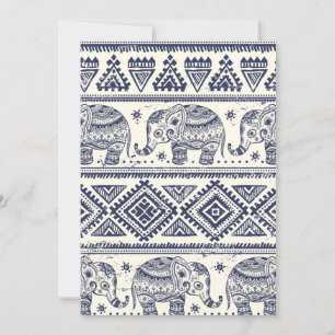 Carte Ethnic Tribal Aztec Elephant Pattern