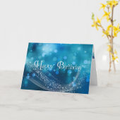 Carte étincelante lumières de bokeh anniversaire (Fleur jaune)