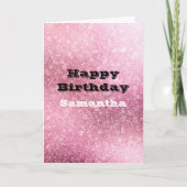 Carte Étincelle rose Glam Glitzy (Devant)