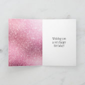 Carte Étincelle rose Glam Glitzy (Intérieur)