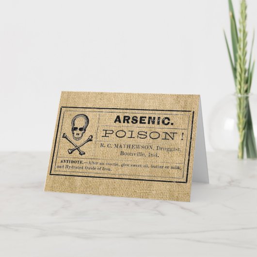 Carte Étiquette d'arsenic sur Burlap (Devant)