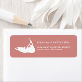 Carte Étiquette de adresse de Nantucket en rouge (En situation)