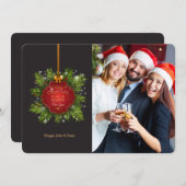 Carte Étiquette de Noël rouge (Devant / Derrière)