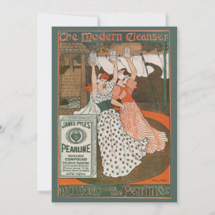 Carte Étiquette de produit vintage Art Pearline Nettoyan