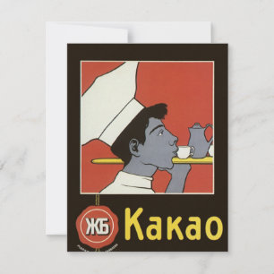 Carte Étiquette de produit vintage, Kakao chocolat chaud