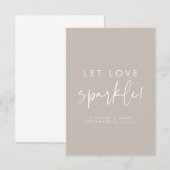 Carte Étiquette de Sparkler de Mariage Taupe Étincelle d (Devant / Derrière)