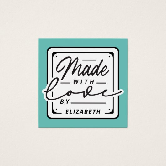 Carte Étiquette Fabriqué avec amour (Devant)