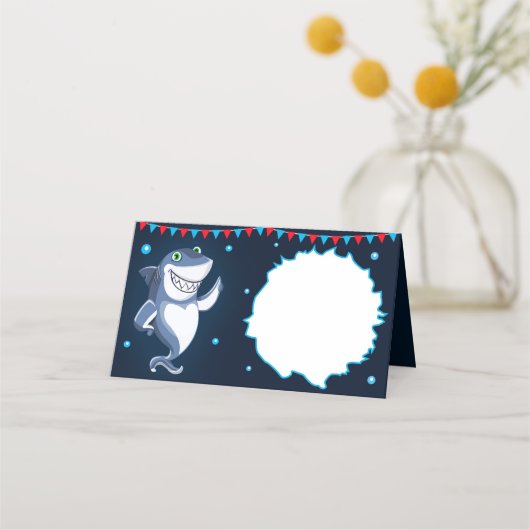 Carte étiquette pour la fête du requin Cartes de p (Devant)