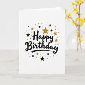 Carte étoile à écriture élégante (Fleur jaune)