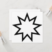 Carte Étoile à neuf points (Symbole de la foi bahaï) (Devant/Arrière en situation)