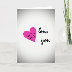 Carte étoile cœur d'amour minimal