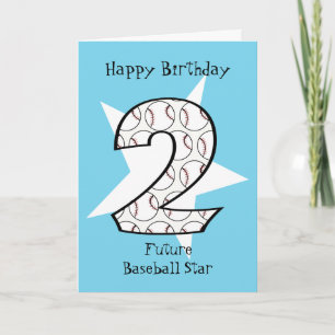 Carte étoile de baseball bleu 2e anniversaire