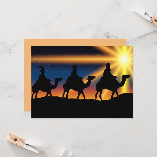 Carte Étoile de Bethléem, Naissance du Christ, (Devant/Arrière en situation)