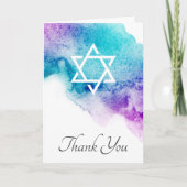 Carte Étoile de David couleur pourpre de l'aquarelle sym (Devant)