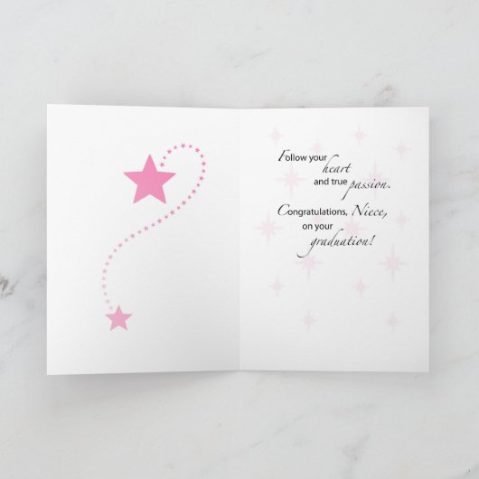 Carte Étoile de diplôme de nièce (Intérieur)