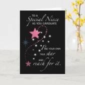 Carte Étoile de diplôme de nièce (Fleur jaune)
