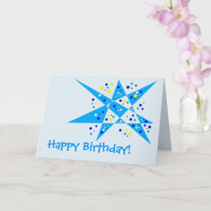 Carte Étoile de fête et points Abstrait Joyeux anniversa