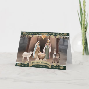 Carte Étoile de la crèche de Noël de Bethléem verte de f