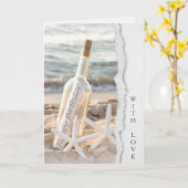 Carte Étoile de mer d'anniversaire avec message dans une (Fleur jaune)