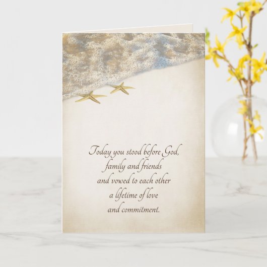 Carte Étoile de mer de mariage (Fleur jaune)