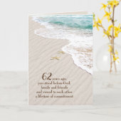 Carte Étoile de mer de plage 62e anniversaire (Fleur jaune)