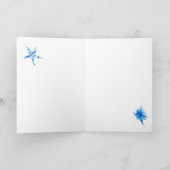 Carte Étoile de mer et gazon bleu - nom personnalisé (Intérieur)