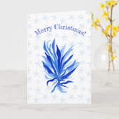 Carte Étoile de mer et gazon bleu - nom personnalisé (Fleur jaune)