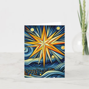 Carte Étoile de Noël Art Cubisme