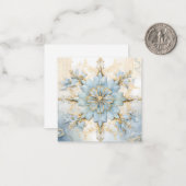 Carte étoile de Noël bleu et or (Devant/Arrière en situation)