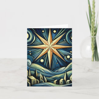 Carte Étoile de Noël Cubisme Art