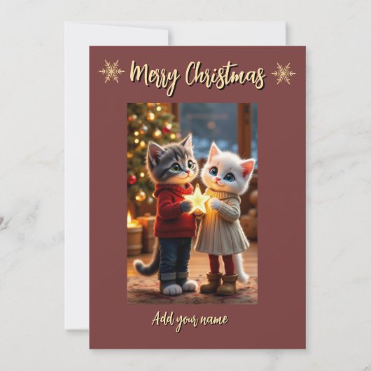 Carte étoile de Noël Tom & Luna (Devant)