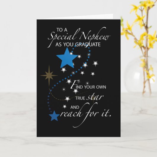 Carte Étoile d'obtention du diplôme de neveu (Fleur jaune)