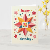 Carte étoile en papier joyeuse (Fleur jaune)