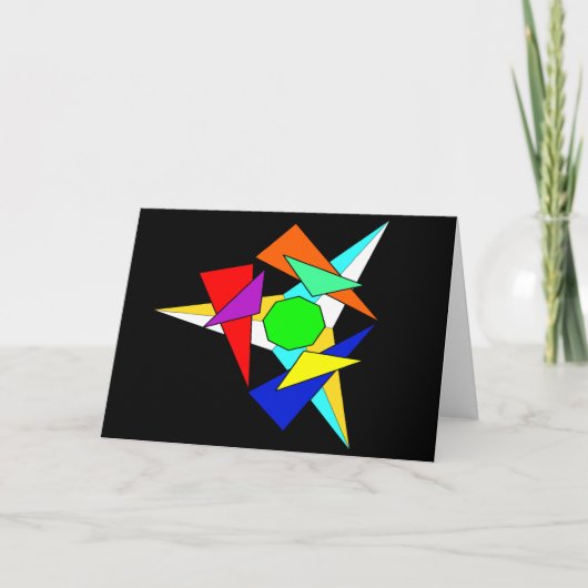 Carte Étoile géométrique multicolore (Devant)