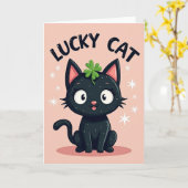 Carte étoile Lucky Black Cat (Fleur jaune)