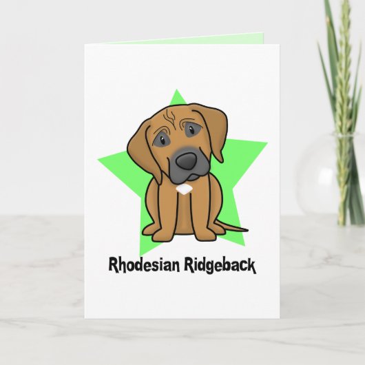 Carte Étoile Rhodesian Ridgeback de Kawaii (Devant)