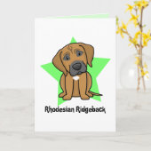 Carte Étoile Rhodesian Ridgeback de Kawaii (Fleur jaune)