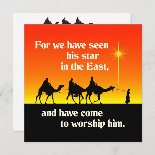 Carte Étoile trois hommes sages de Bethléem Accent de No (Devant / Derrière)