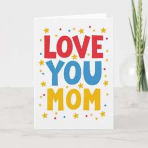 Carte étoilée 'Je t'aime maman'