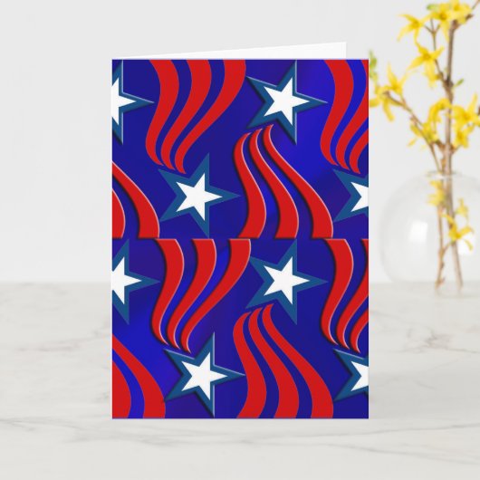 Carte Étoiles blanches, rayures rouges et Arrière - plan (Fleur jaune)